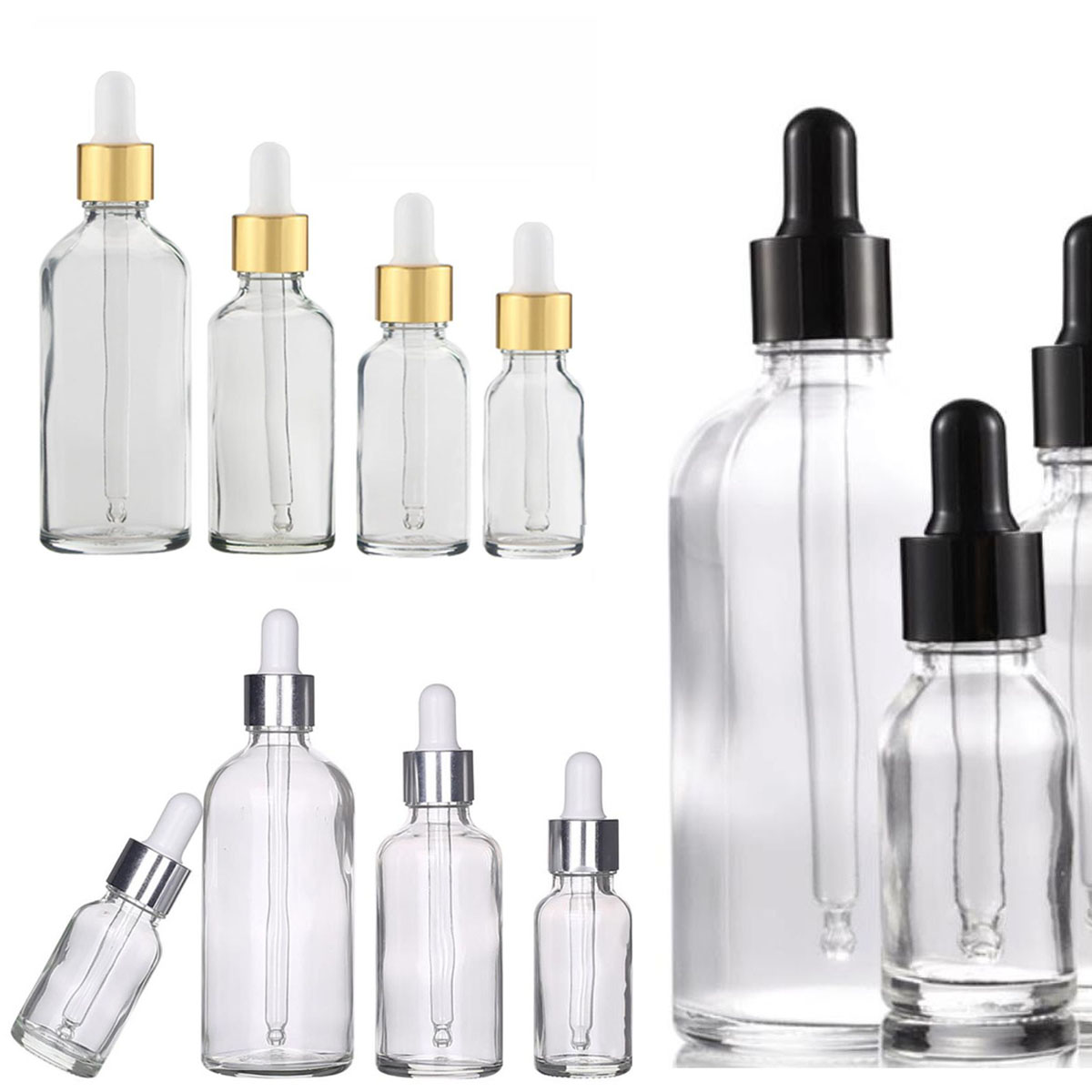 Juice Bottle Dropper - Frascos cuentagotas de vidrio transparente de