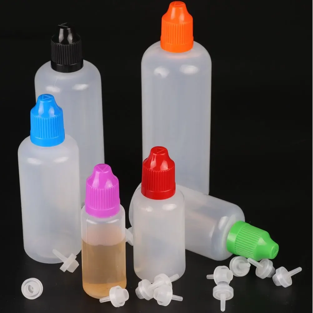 Juice Bottle Dropper - 5 uds 3/5/10/15/20/30/50/60/100/120ml botellas cuentagotas de